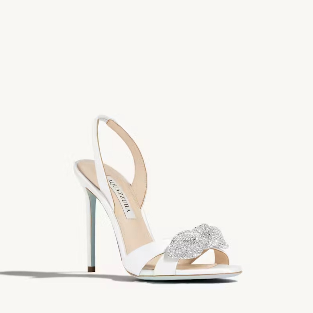 Aquazzura Very Bow Tie Crystal Sandal 105